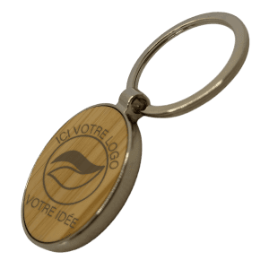 Porte clé rond bois