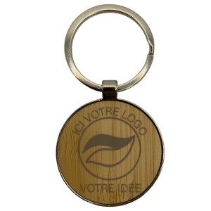 Porte clé rond bois
