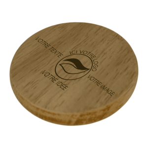 Sous verre rond bois gravé