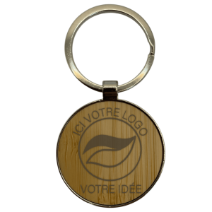 Porte clé rond bois
